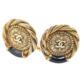 シャネル ヴィンテージ ココマーク カフス ゴールド ブラック メッキ レディース CHANEL 【中古】