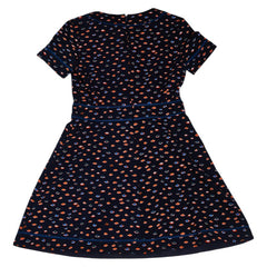 トリーバーチ ワンピース 半袖 サイズ:S ネイビー マルチカラー コットン レディース Tory Burch 【中古】