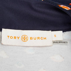 トリーバーチ ワンピース 半袖 サイズ:S ネイビー マルチカラー コットン レディース Tory Burch 【中古】