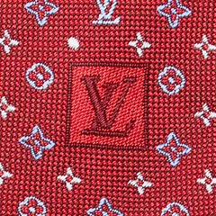ルイ ヴィトン クラヴァット モノグラムハーロー ネクタイ M76847 レッド マルチカラー シルク メンズ LOUIS VUITTON 【中古】