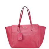 グッチ スウィング トートバッグ ショルダーバッグ 354397 ピンク レザー レディース GUCCI 【中古】