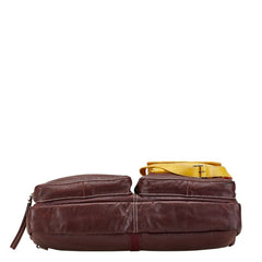 ヴァレンティノ ロックスタッズ 斜め掛け ショルダーバッグ ブラウン イエロー レザー レディース VALENTINO 【中古】