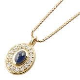K18YG イエローゴールド サファイア ダイヤ ペンダントネックレス レディース 【中古】