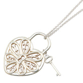 ティファニー フィリグリーハート&キー ネックレス SV925 シルバー レディース TIFFANY&Co. 【中古】