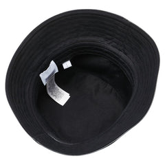 バーバリー ロゴ バケットハット サイズ:L(59cm) ブラック レッド コットン レザー メンズ BURBERRY 【中古】