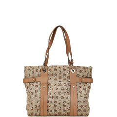 サルヴァトーレフェラガモ トートバッグ ショルダーバッグ EJ-21 8481 グレー ベージュ キャンバス レザー レディース Salvatore Ferragamo 【中古】