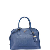 プラダ 三角ロゴプレート ショルダーバッグ ハンドバッグ 2WAY BN2567 ブルー サフィアーノレザー レディース PRADA 【中古】