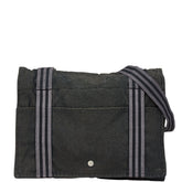 エルメス フールトゥ バサスMM 斜め掛け ショルダーバッグ メッセンジャーバッグ ブラック キャンバス レディース HERMES 【中古】