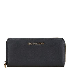 マイケルコース ラウンドファスナー 長財布 ブラック PVC レザー レディース Michael Kors 【中古】