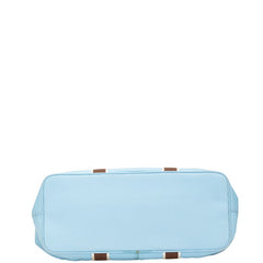 コーチ ハンプトンズ ウイークエンド トートバッグ ショルダーバッグ ライトブルー ブラウン ナイロン レザー レディース COACH 【中古】