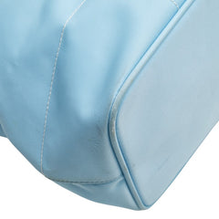 コーチ ハンプトンズ ウイークエンド トートバッグ ショルダーバッグ ライトブルー ブラウン ナイロン レザー レディース COACH 【中古】