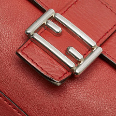 フェンディ ダブルマイクロバケット ハンドバッグ チェーン ショルダーバッグ 8M0371 レッド マルチカラー レザー レディース FENDI 【中古】