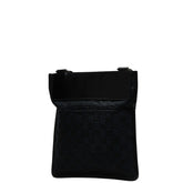 グッチ GGキャンバス ショルダーバッグ 019 0343 200047 ネイビー ブラック キャンバス レザー レディース GUCCI 【中古】