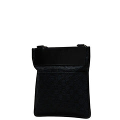 グッチ GGキャンバス ショルダーバッグ 019 0343 200047 ネイビー ブラック キャンバス レザー レディース GUCCI 【中古】