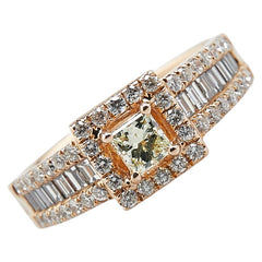 K18PG ピンクゴールド ダイヤ0.30ct ダイヤ0.75ct リング 指輪 レディース 12号 【中古】