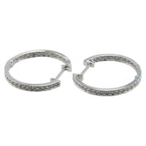 K18WG ホワイトゴールド ダイヤ0.30ct フープ ピアス レディース 【中古】