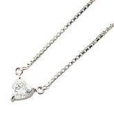 Pt850 プラチナ ダイヤ0.56ct ハート モチーフ ペンダントネックレス レディース 【中古】