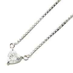 Pt850 プラチナ ダイヤ0.56ct ハート モチーフ ペンダントネックレス レディース 【中古】