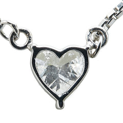 Pt850 プラチナ ダイヤ0.56ct ハート モチーフ ペンダントネックレス レディース 【中古】