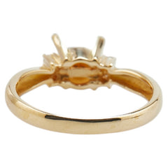 K18YG イエローゴールド アコヤパール7.5mm ダイヤ リング 指輪 レディース 11号 【中古】