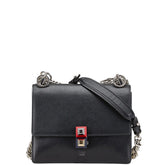 フェンディ キャナイ スモール 斜め掛け チェーン ショルダーバッグ 8M0381 ブラック レザー レディース FENDI 【中古】