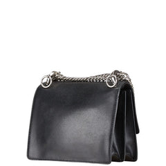 フェンディ キャナイ スモール 斜め掛け チェーン ショルダーバッグ 8M0381 ブラック レザー レディース FENDI 【中古】