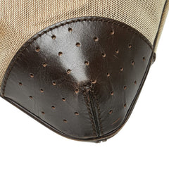 グッチ インターロッキングG シェリーライン ワンショルダーバッグ ハンドバッグ 114879 ベージュ ブラウン キャンバス レザー レディース GUCCI 【中古】