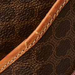 セリーヌ マカダム ハンドバッグ ブラウン PVC レザー レディース CELINE 【中古】