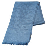 グッチ GGウール ストール ブルー ネイビー ウール レディース GUCCI 【中古】