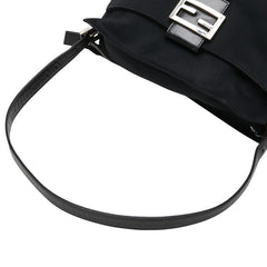 フェンディ マンマバケット ジャージー ハンドバッグ ワンショルダーバッグ 2321 ブラック ナイロン レザー レディース FENDI 【中古】