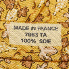 エルメス ぶどう 葡萄 ネクタイ イエロー ブラウン マルチカラー シルク メンズ HERMES 【中古】