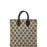 ロエベ アナグラム トートバッグ ハンドバッグ ベージュ キャンバス レザー レディース LOEWE 【中古】