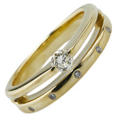 K18YG イエローゴールド ダイヤ0.22ct ダイヤ0.06ct リング 指輪 レディース 13.5号 【中古】
