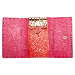 フェンディ セレリア 6連 キーケース 8AP079 ピンク レザー レディース FENDI 【中古】