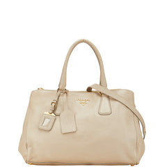 プラダ ハンドバッグ ショルダーバッグ 2WAY ベージュ レザー レディース PRADA 【中古】