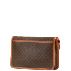 セリーヌ マカダム 斜め掛け ショルダーバッグ ブラウン レザー レディース CELINE 【中古】