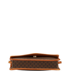 セリーヌ マカダム 斜め掛け ショルダーバッグ ブラウン レザー レディース CELINE 【中古】