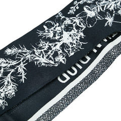 ディオール ミッツァ トワル ドゥ ジュイ フラワー スカーフ ブラック ホワイト シルク レディース Dior 【中古】