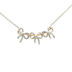 ティファニー トリプルリボン ネックレス シルバー ゴールド SV925 シルバー K18 ゴールド コンビ レディース TIFFANY&Co. 【中古】