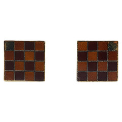 ルイ ヴィトン ダミエ カフス ゴールド ブラウン メッキ レディース LOUIS VUITTON 【中古】