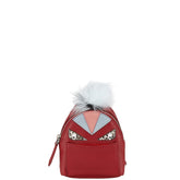 フェンディ モンスター バッグチャーム チャーム キーホルダー 7AR457 レッド マルチカラー レザー パイソン ファー レディース FENDI 【中古】