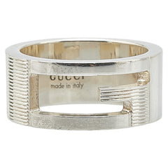 グッチ カットアウトG リング 指輪 #7 SV925 シルバー レディース GUCCI 【中古】