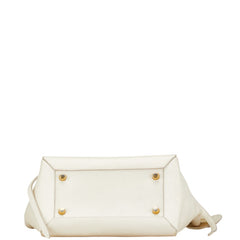 セリーヌ ベルトバッグ ハンドバッグ ショルダーバッグ 2WAY アイボリー レザー レディース CELINE 【中古】