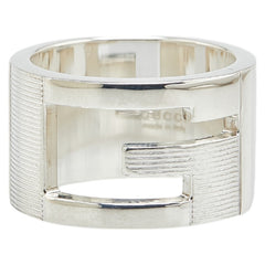 グッチ カットアウトG Gロゴ リング 指輪 #11 SV925 シルバー レディース GUCCI 【中古】