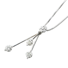 K18WG ホワイトゴールド ダイヤ0.70ct スイング ベネチアンチェーン ネックレス レディース 【中古】
