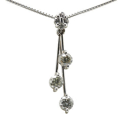 K18WG ホワイトゴールド ダイヤ0.70ct スイング ベネチアンチェーン ネックレス レディース 【中古】