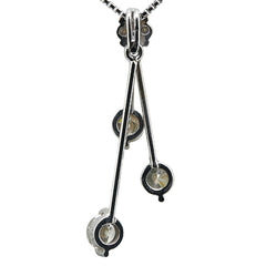 K18WG ホワイトゴールド ダイヤ0.70ct スイング ベネチアンチェーン ネックレス レディース 【中古】