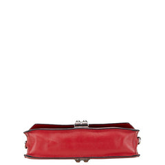 プラダ エレクトラ スタッズ 斜め掛け ショルダーバッグ レッド レザー サフィアーノ レディース PRADA 【中古】