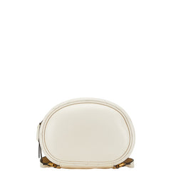 グッチ GGマーモント チェーン ミニ リュック バックパック 598594 ホワイト レザー レディース GUCCI 【中古】