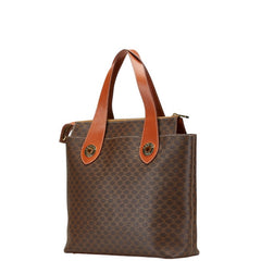 セリーヌ マカダム ハンドバッグ トートバッグ ブラウン PVC レザー レディース CELINE 【中古】